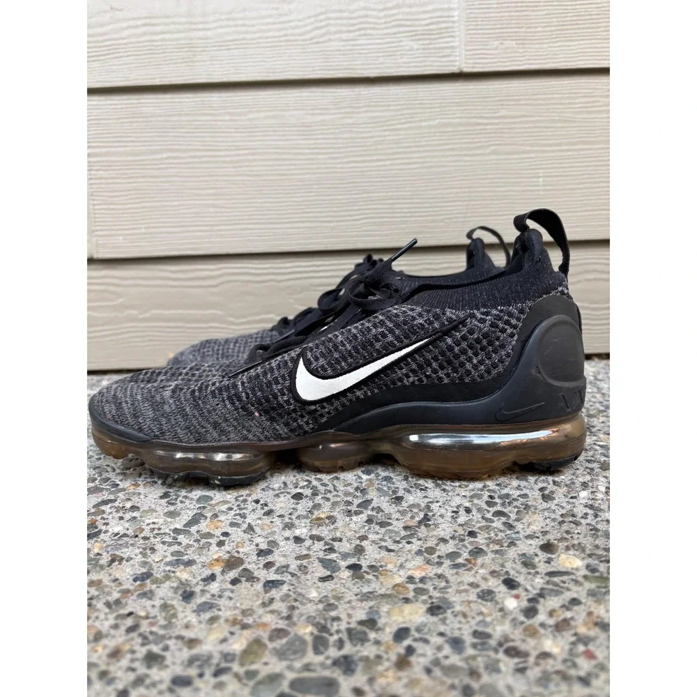Nike Air VaporMax 2021 FK Mens Black Grey Flyknit Running Shoes DH4084-001
